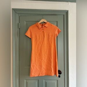 villager Orange Striped Mini Shift Dress